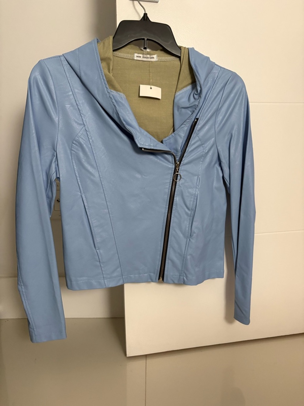 Light Blue Hooded Women's Jacket